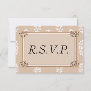 Peach Damask Wedding OSA Kort