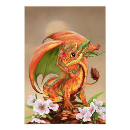 Peach Dragon 13x19 Skriv ut Fototryck