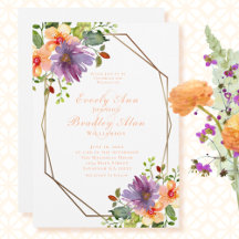 Peach Dusty Lila Grönt Blommigt Bröllop