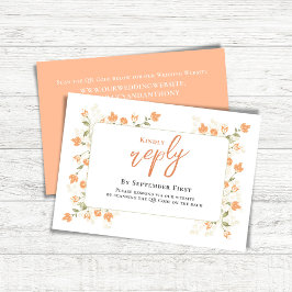 Peach Elegant bröllop Reply Anpassningsbar OSA Kort
