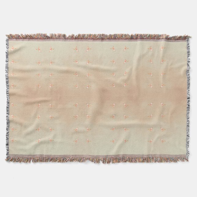 Peach elegant floral butterfly pattern filt (Framsidan)