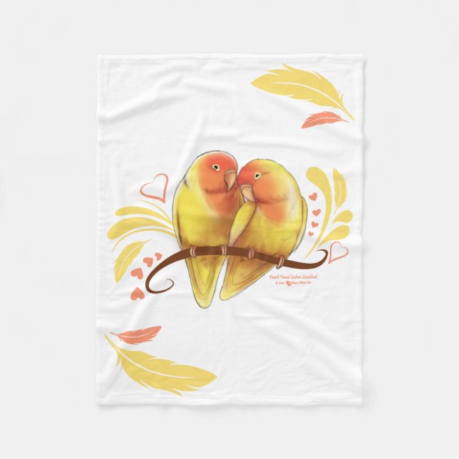 Peach Faced Lutino Lovebird Fleecefilt (Framsidan)