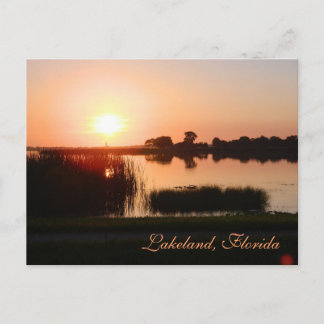 Peach färg sunset i Lakeland Florida Vykort