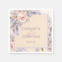 Peach Färgad Blommigt Bröllop Pappra blöjor