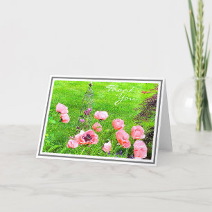 Peach Färgad Poppies i Garden Kort