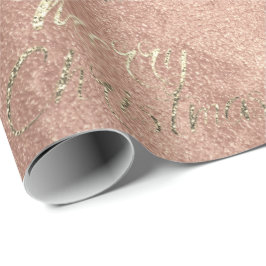 Peach Faux god jul Rosa ros Guld Glitter Presentpapper