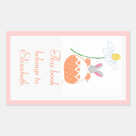 Peach fifi-daisyns buntbokplåt rektangulärt klistermärke