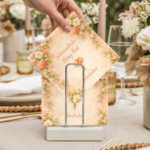 Peach Floral Garden First Birthday 1st Birthday