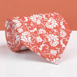 Peach Floral Pattern Custom Necktie Slips