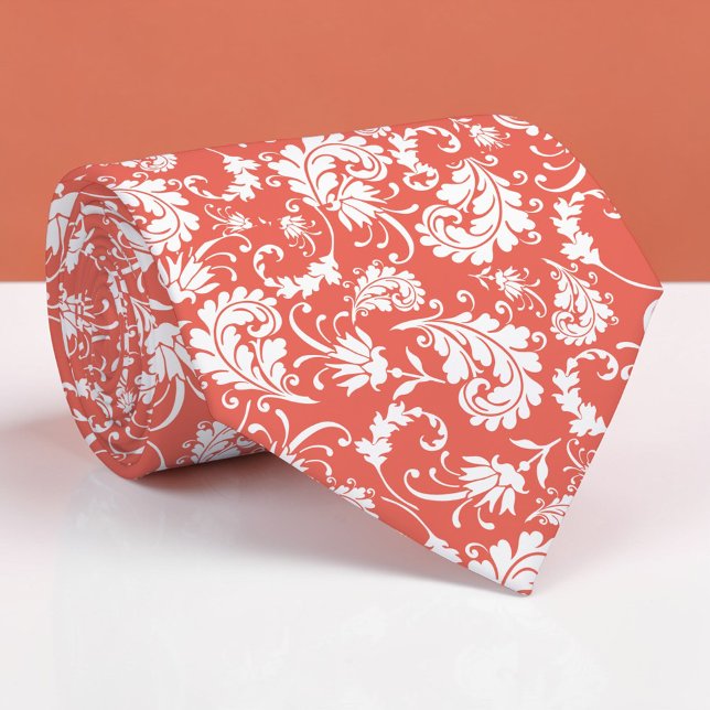 Peach Floral Pattern Custom Necktie Slips (Skapare uppladdad)