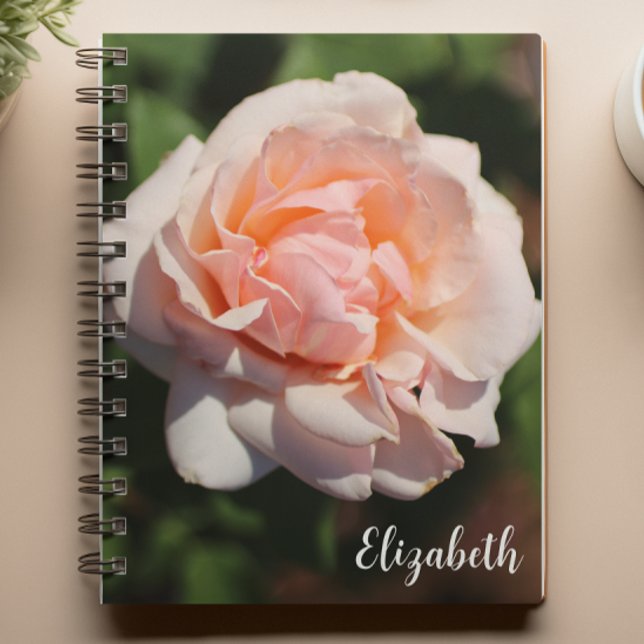 Peach Floral Photography Elegant Ro Anpassningsbar Anteckningsbok (Skapare uppladdad)