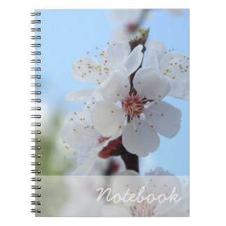 Peach Flowers bärbara dator Anteckningsbok Med Spiral