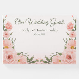 Peach Flowers Elegant Gästböcker