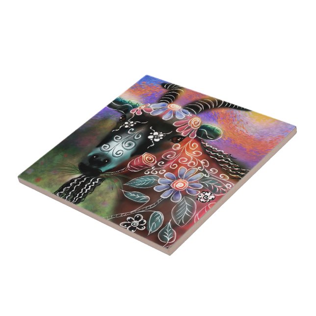 Peach för Blommigt av tamdjur av nötkreatur och an Kakelplatta (Sidan)