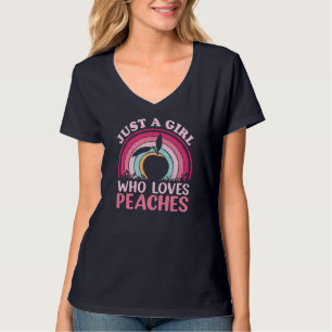 Peach Fruit Älskare Vintage Bara en flicka som Kär T Shirt
