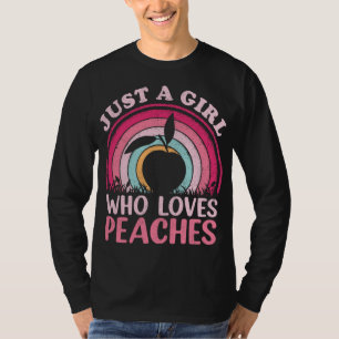 Peach Fruit Älskare Vintage Bara en flicka som Kär T Shirt