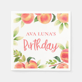 Peach Fruit Birthday Papper Pappersservett