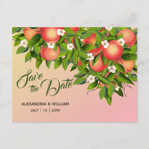 Peach Fruit Botanical BRÖLLOP SPARA DATUM Vykort