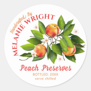 Peach Fruit Canning Runt Klistermärke