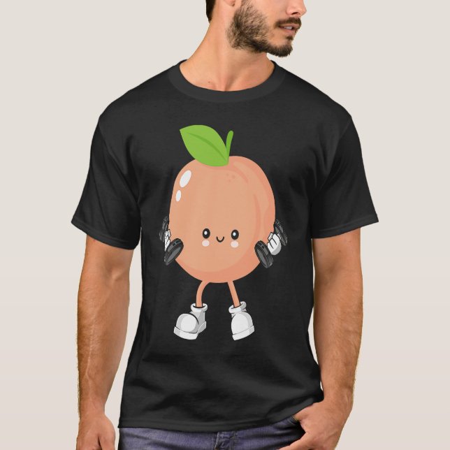 Peach Fruit Costume Workout Bodybuilding Lift Gym  T Shirt (Framsida)