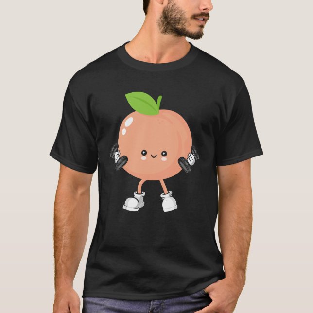Peach Fruit Costume Workout Bodybuilding Lift Gym  T Shirt (Framsida)