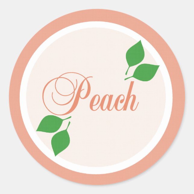 Peach Fruit Label-etikett Runt Klistermärke (Framsida)