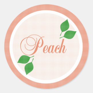 Peach Fruit Label-etikett Runt Klistermärke