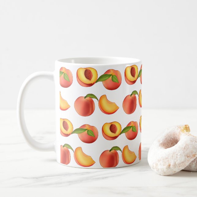 Peach Fruit Mönster Kaffemugg (Med munk)