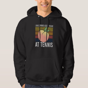 Peach Fruit Print Drupe Gonna Kick på Tennis Hoodie