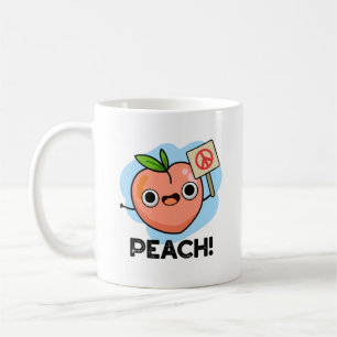 Peach Funny Peace Fruit Pun Kaffemugg