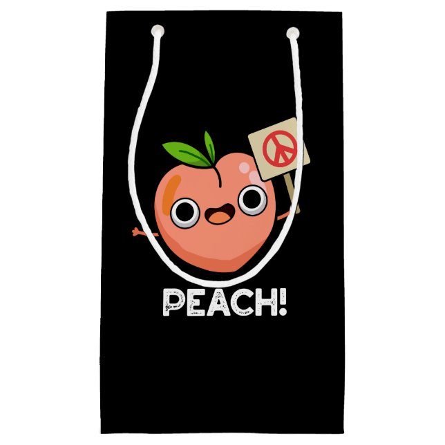Peach Funny Peace Fruit Pun Mörk BG (Framsidan)