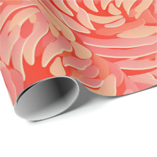 Peach Fuzz-Abstrakten Botaniska Fruktiga Mönster 1 Presentpapper