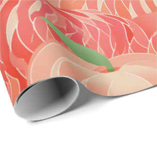 Peach Fuzz-Abstrakten Botaniska Fruktiga Mönster 1 Presentpapper