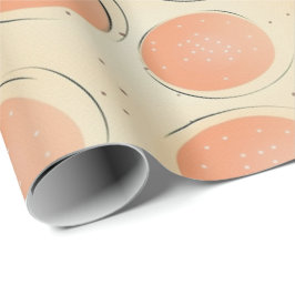 Peach Fuzz-Abstrakten Botaniska Fruktiga Mönster 1 Presentpapper