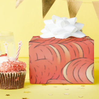 Peach Fuzz-Abstrakten Botaniska Fruktiga Mönster 1 Presentpapper