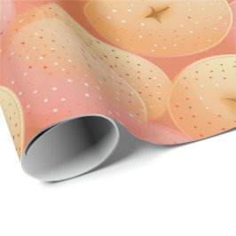 Peach Fuzz-Abstrakten Botaniska Fruktiga Mönster 1 Presentpapper