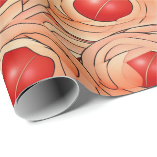 Peach Fuzz-Abstrakten Botaniska Fruktiga Mönster 1 Presentpapper