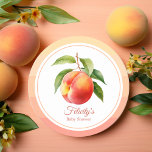 Peach Fuzz Baby Shower Underlägg Papper Rund<br><div class="desc">Färg under 2024 underlägg persikofuzz babydusch.</div>