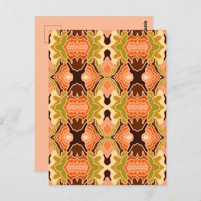 Peach Fuzz Boho Shabby chic Geometric Abstrakt Art Vykort (Fram/baksida)