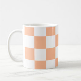 Peach Fuzz Checkated Gingham Mönster Kaffemugg