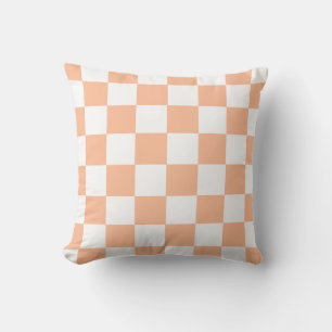 Peach Fuzz Checkated Gingham Mönster Kudde