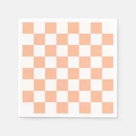 Peach Fuzz Checkated Gingham Mönster Pappersservett