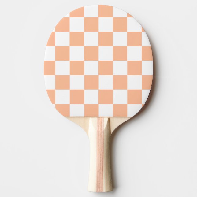 Peach Fuzz Checkated Gingham Mönster Pingisracket (Framsidan)