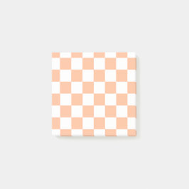 Peach Fuzz Checkated Gingham Mönster Post-it Block