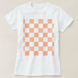 Peach Fuzz Checkated Gingham Mönster T Shirt