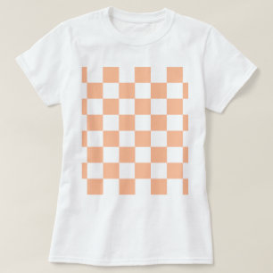 Peach Fuzz Checkated Gingham Mönster T Shirt