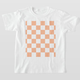 Peach Fuzz Checkated Gingham Mönster T Shirt