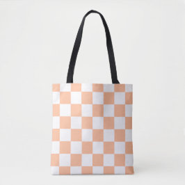 Peach Fuzz Checkated Gingham Mönster Tygkasse