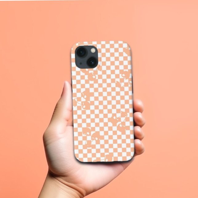 Peach Fuzz Cherry Gingham Mönster (Peach Fuzz Cherry Gingham Pattern Speck iPhone Case)