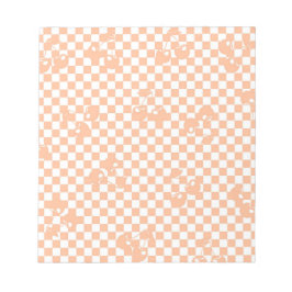 Peach Fuzz Cherry Gingham Mönster Anteckningsblock